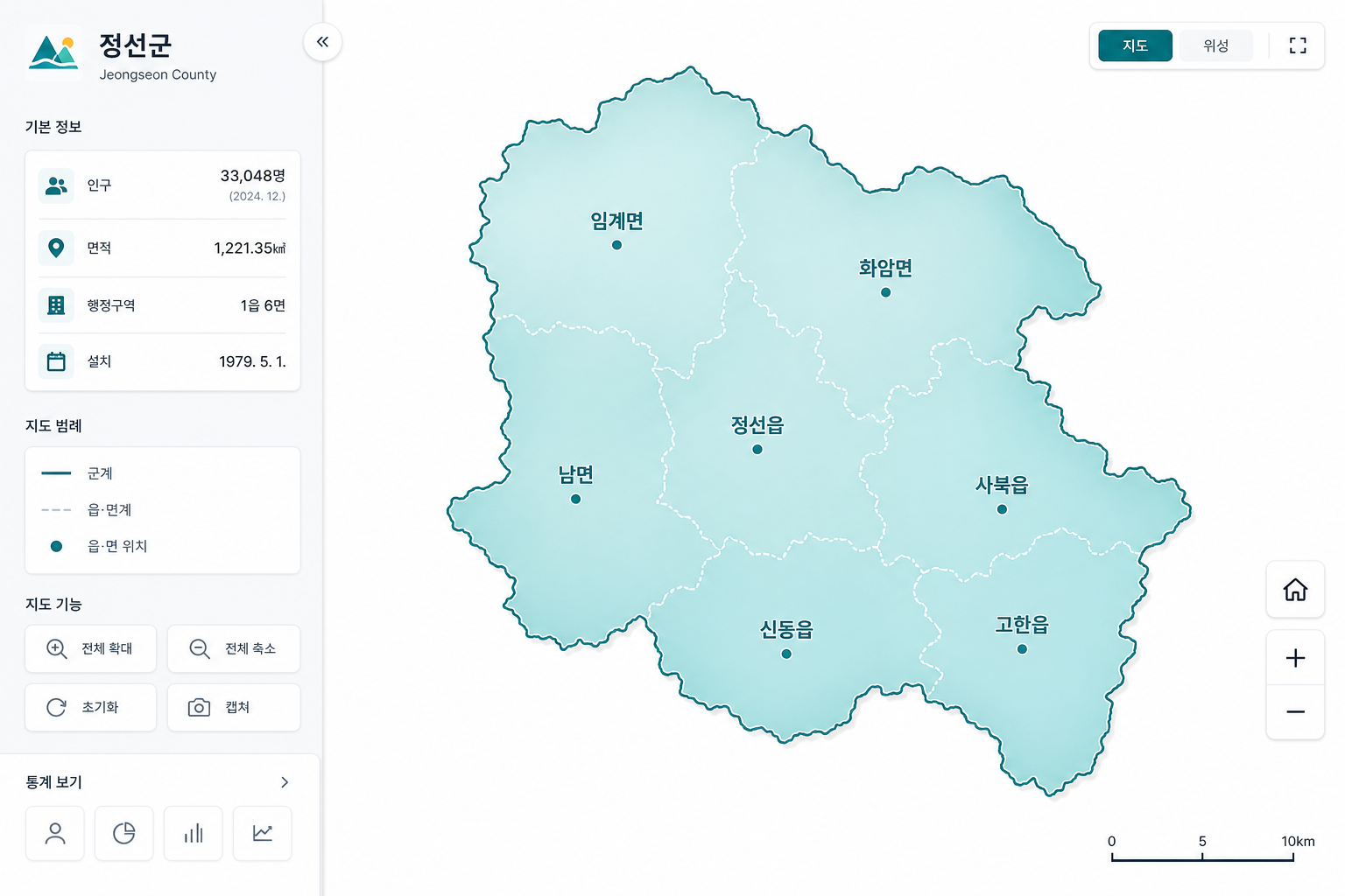 정선군 행정지도